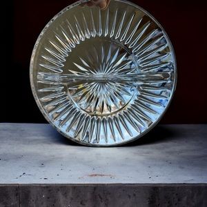 Princess House 2-Part Relish Bowl Crystal Blown Glass Royal Highlights Pattern